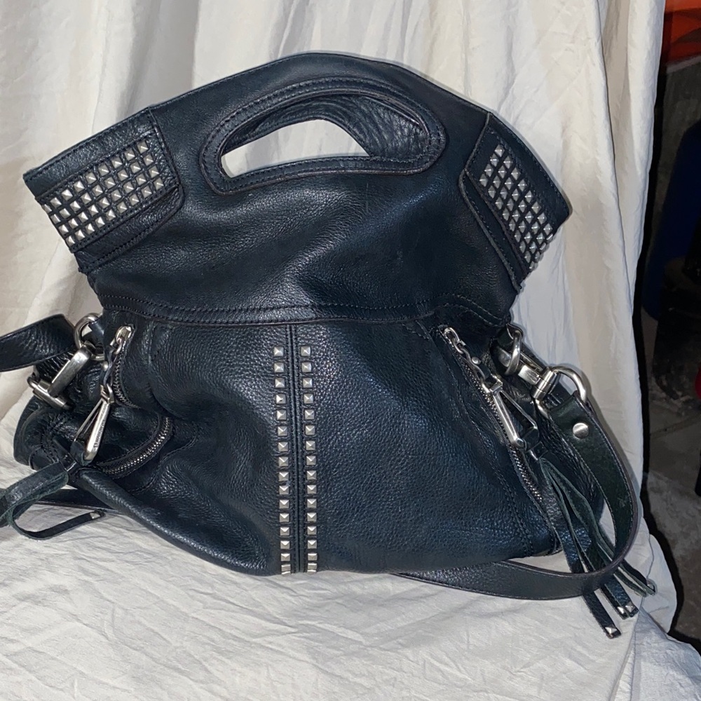 Studded Black MAKOWSHY Leather Tote